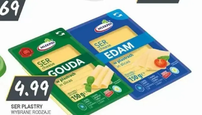 Ser gouda w plastrach Mlekpol promocja w Słoneczko