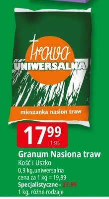Nasiona traw Kość i Uszko uniwersalna promocja w Leclerc