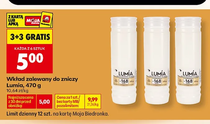 Wkład zalewany do zniczy Lumia promocja w Biedronka
