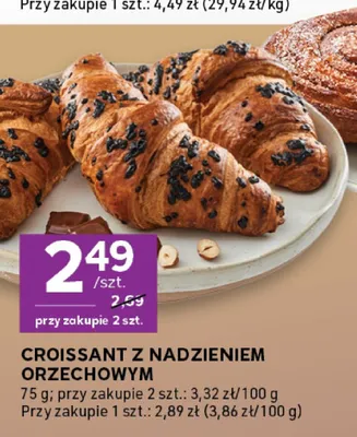 Croissant z nadzieniem orzechowym promocja w Stokrotka
