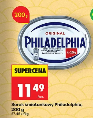 Serek śmietankowy Philadelphia Original promocja w Biedronka