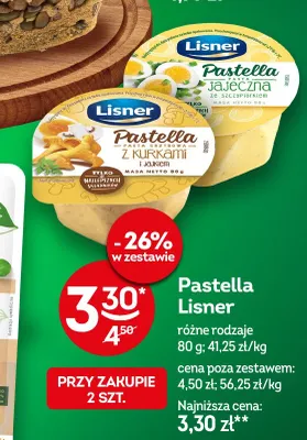 Pasta jajeczna ze szczypiorkiem Pastella Lisner promocja w Żabka