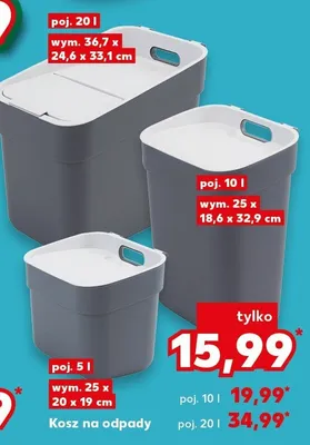Kosz na odpady poj. 20l promocja w Kaufland
