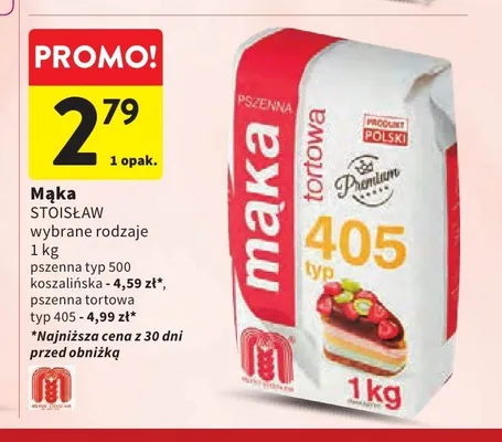 Mąka pszenna koszalińska typ 500 Stoisław promocja w Intermarche