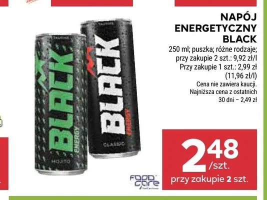 Napój energetyczny Black Mojito promocja w Stokrotka