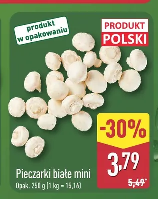 Pieczarki białe mini promocja w Aldi