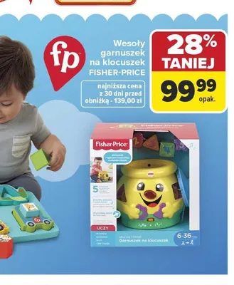 Wesoły garnuszek na klocuszek Fisher-Price promocja w Carrefour