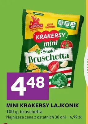 Mini krakersy o smaku bruschetta Lajkonik promocja w Stokrotka