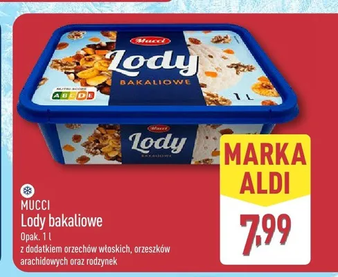 Lody bakaliowe Mucci promocja w Aldi