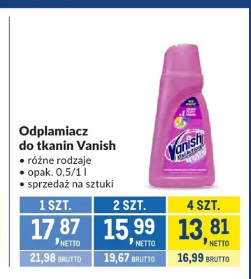 Odplamiacz do tkanin Vanish Oxi Action promocja w Makro