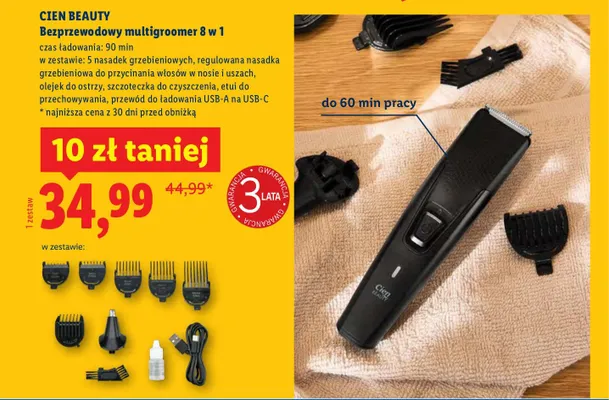 Bezprzewodowy multigroomer 8 w 1 promocja w Lidl
