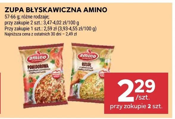 Zupa błyskawiczna pomidorowa Amino promocja w Stokrotka