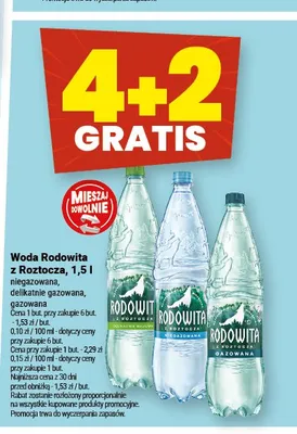 Woda delikatnie gazowana Rodowita z Roztocza promocja w Twój Market