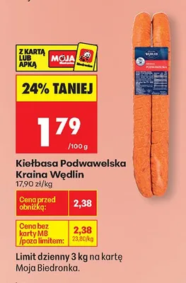 Kiełbasa podwawelska kraina promocja w Biedronka