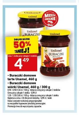 Buraczki domowe tarte Unamel promocja w Twój Market