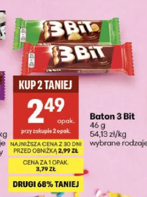 Baton 3 Bit promocja w Delikatesy Centrum