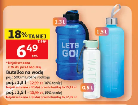 Butelka na wodę 1,3l promocja w Auchan