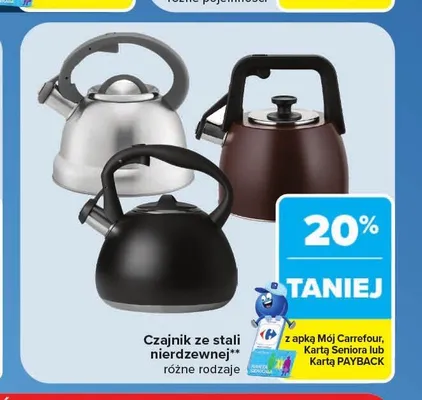 Czajnik ze stali nierdzewnej promocja w Carrefour