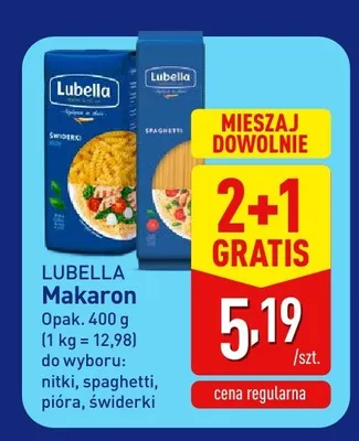 Makaron świderki Lubella promocja w Aldi