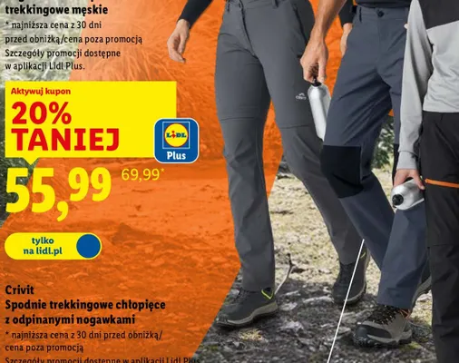 Spodnie trekkingowe męskie promocja w Lidl