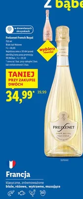 Wino French Royal białe lub różowe promocja w Lidl