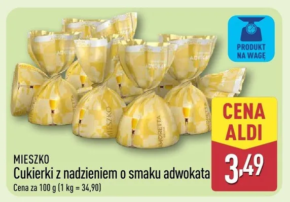 Cukierki z nadzieniem o smaku adwokata promocja w Aldi