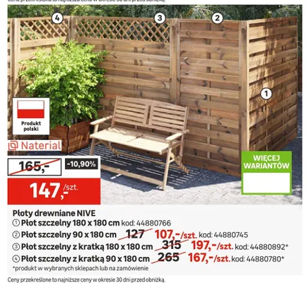 Płot szczelny 90 x 180 cm promocja w Leroy Merlin