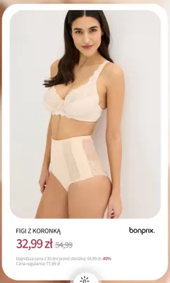 Figi z koronką Bonprix promocja w bonprix