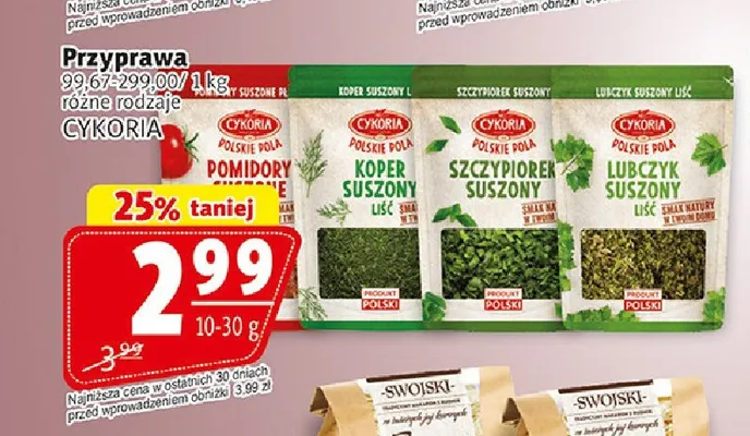 Przyprawa pomidory suszone Cykoria promocja w Prim Market