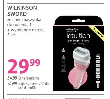 Zestaw maszynka do golenia + wymienne ostrza Wilkinson Sword Intuition promocja w Hebe