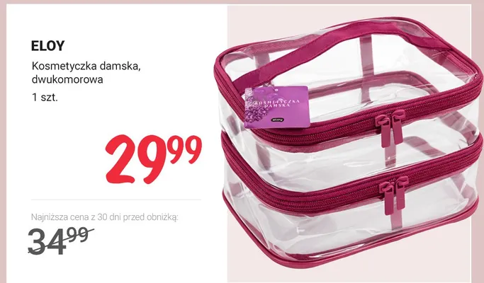 Kosmetyczka damska, dwukomorowa Eloy promocja w Rossmann