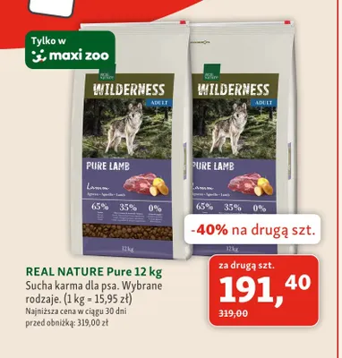 Sucha karma dla psa Real Nature Pure promocja w MAXI ZOO