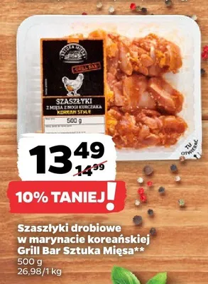 Szaszłyki drobiowe w marynacie koreańskiej Grill Bar Sztuka Mięsa promocja w Netto