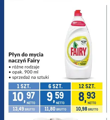 Płyn do mycia naczyń Fairy promocja w Makro