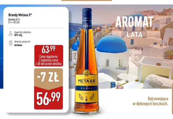 Brandy Metaxa 5* promocja w Aldi