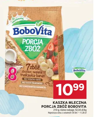 Kaszka mleczna Porcja Zbóż BoboVita promocja w Stokrotka