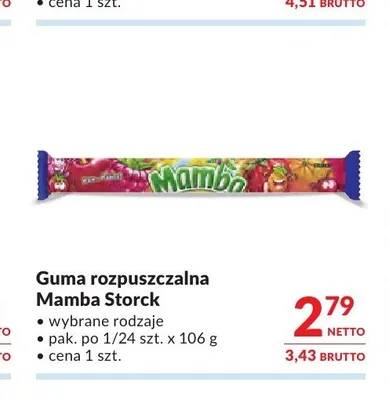 Guma rozpuszczalna Mamba Storck promocja w Makro