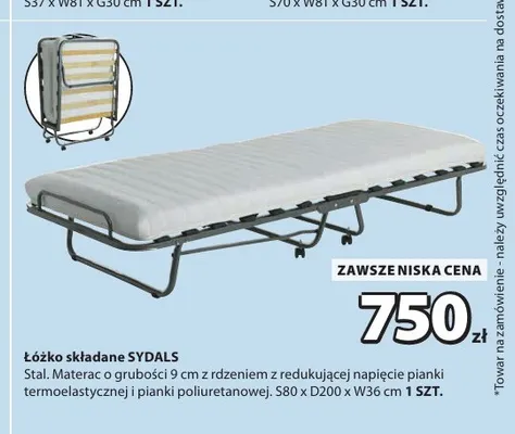 Łóżko składane Sydals promocja w Jysk