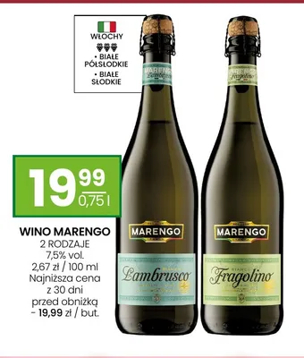 Wino białe Marengo Lambrusco półsłodkie promocja w Twój Market