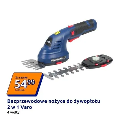 Bezprzewodowe nożyce do żywopłotu 2w1 promocja w Action