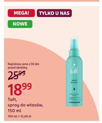 Spray do włosów Taft promocja w Rossmann