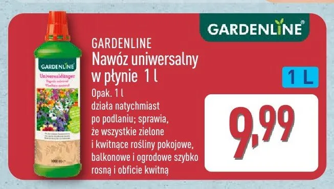 Nawóz uniwersalny w płynie GARDENLINE promocja w Aldi