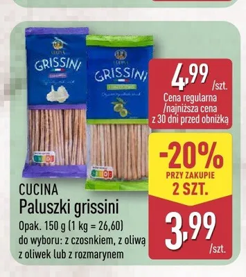 Paluszki grissini z oliwą z oliwek CUCINA promocja w Aldi