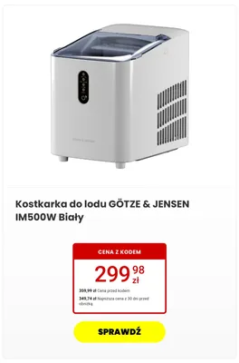 Kostkarka do lodu GÖTZE & JENSEN Biała promocja w Media Expert