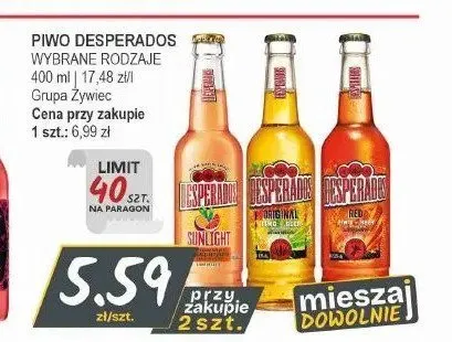 Piwo Desperados Sunlight promocja w Słoneczko