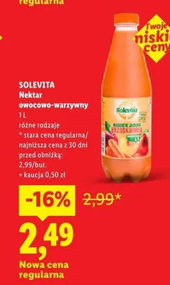 Nektar owocowo-warzywny Solevita promocja w Lidl