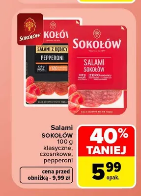 Salami pepperoni Sokołów promocja w Carrefour