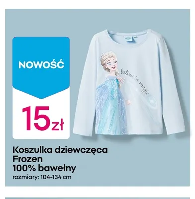 Koszulka dziewczęca Frozen 100% bawełny promocja w Pepco