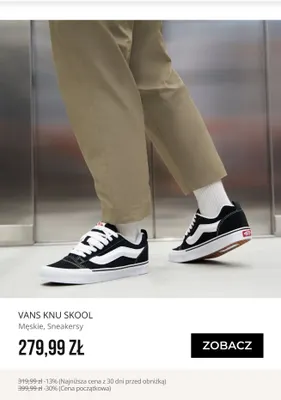 Sneakersy męskie Vans Knu Skool promocja w Sizeer