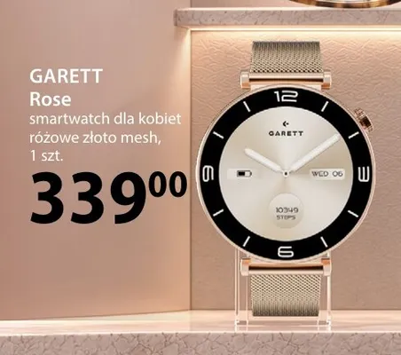 Smartwatch dla kobiet różowe złoto mesh Garett Rose promocja w Hebe